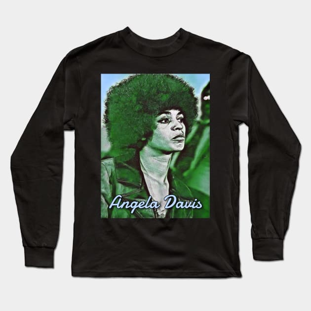 Angela Davis (B) Long Sleeve T-Shirt by BlackOzean